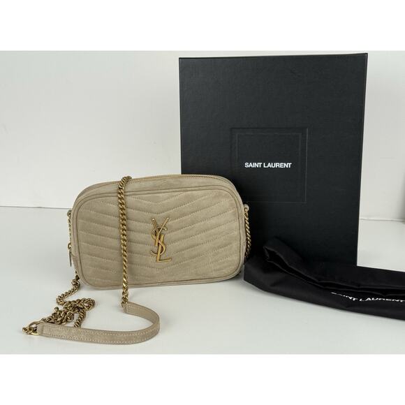 Saint Laurent Loulou Mini Camera Bag in Quilted Suede - Picture 2 of 7